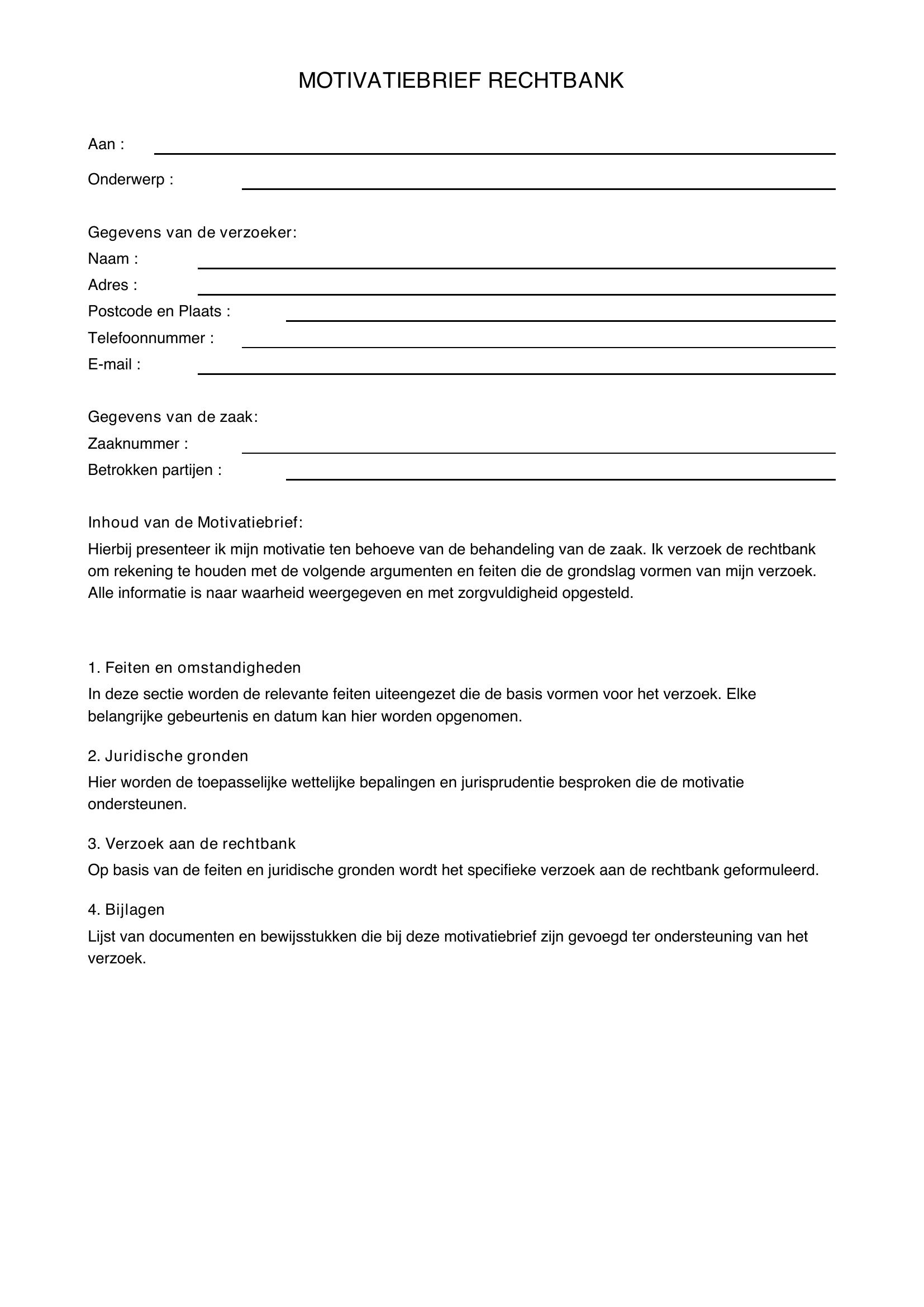 Motivatiebrief Rechtbank